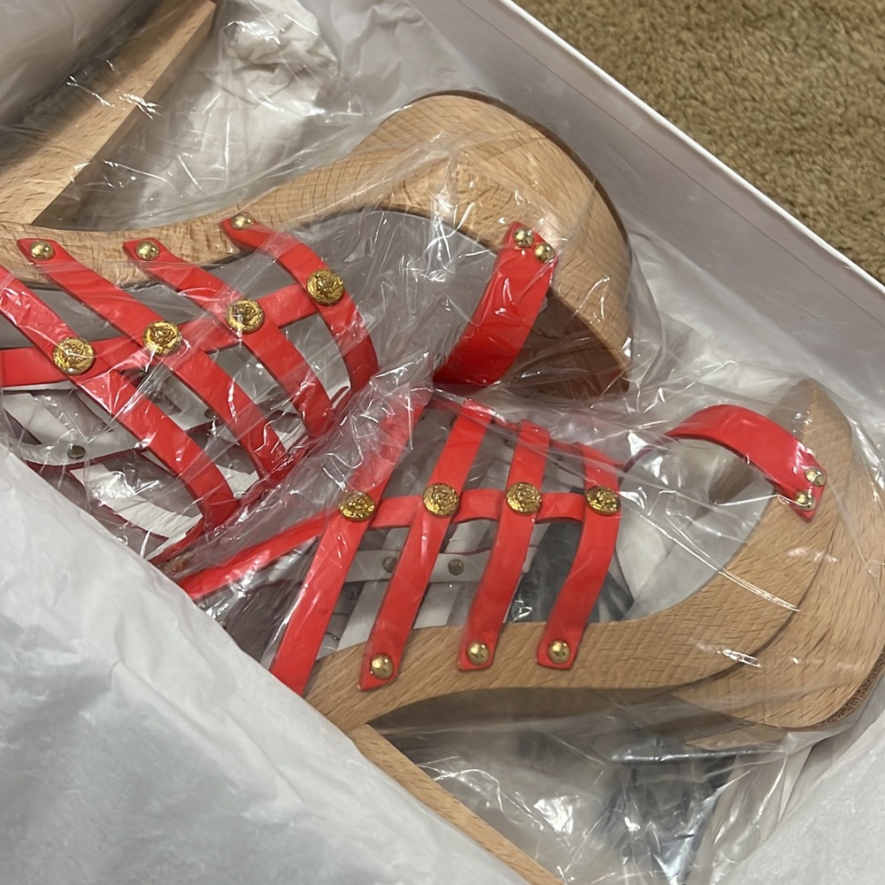 New Versace strapped high heels!